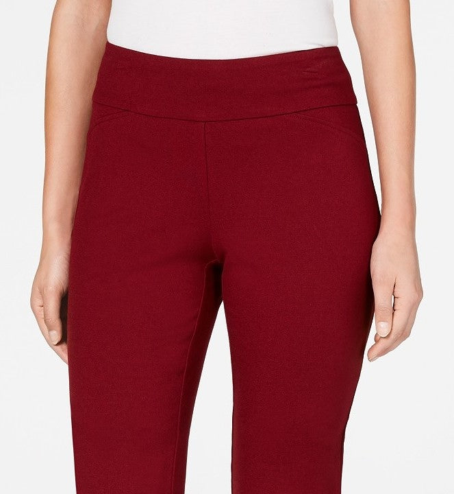 Calça Ponte Feminina Cambridge Pull-On Charter Club Vermelha Tamanho 10