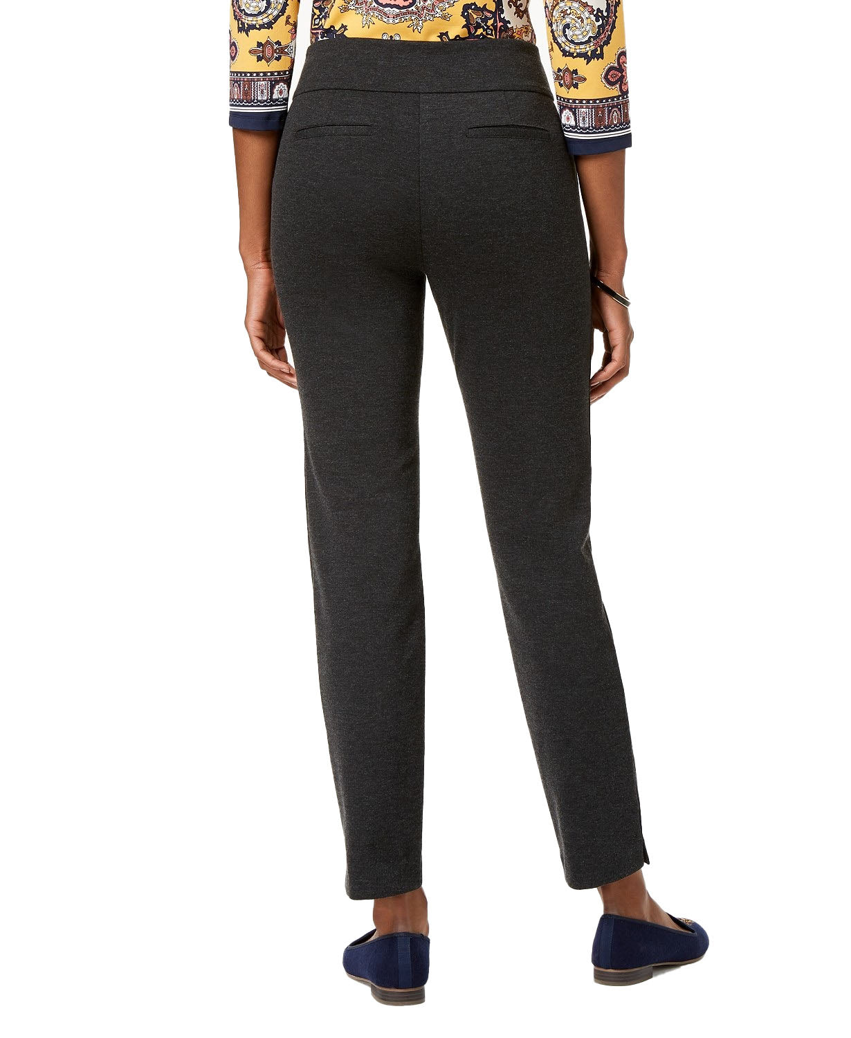 Calça feminina Charter Club Petite Pull-On Ponté-Knit, cinza mesclado, tamanho 12P