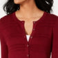 Cardigan texturizado feminino Charter Club, vermelho, tamanho médio