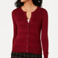 Cardigan texturizado feminino Charter Club, vinho, tamanho pequeno