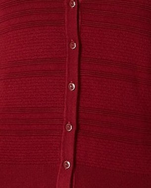 Cardigan texturizado feminino Charter Club, vinho, tamanho pequeno