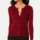 Cardigan texturizado feminino Charter Club, tamanho vinho, tamanho extragrande