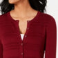 Cardigan texturizado feminino Charter Club, tamanho vinho, tamanho extragrande