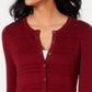 Cardigan texturizado feminino Charter Club, tamanho vinho, extra pequeno