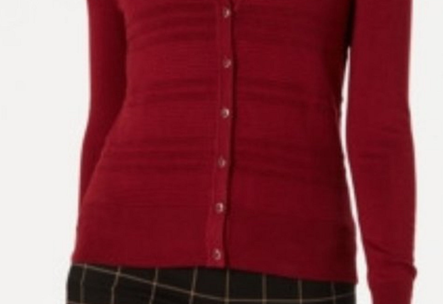 Cardigan texturizado feminino Charter Club, tamanho vinho, extra pequeno
