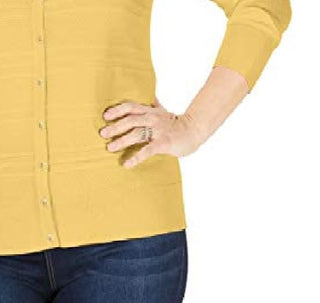 Cardigan texturizado feminino Charter Club amarelo tamanho extra grande