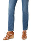Calça jeans feminina estilo &amp; co com controle de barriga e perna reta, azul, tamanho 4
