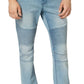 Calça jeans masculina American Rag Slim Fit Stretch Destroyed Moto Azul Tamanho 36X34