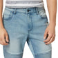 Calça jeans masculina American Rag Slim Fit Stretch Destroyed Moto Azul Tamanho 36X34