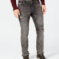 Calça jeans masculina American Rag Slim Fit Stretch rasgada, preta, tamanho 36x34