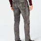 Calça jeans masculina American Rag Slim Fit Stretch rasgada, preta, tamanho 36x34