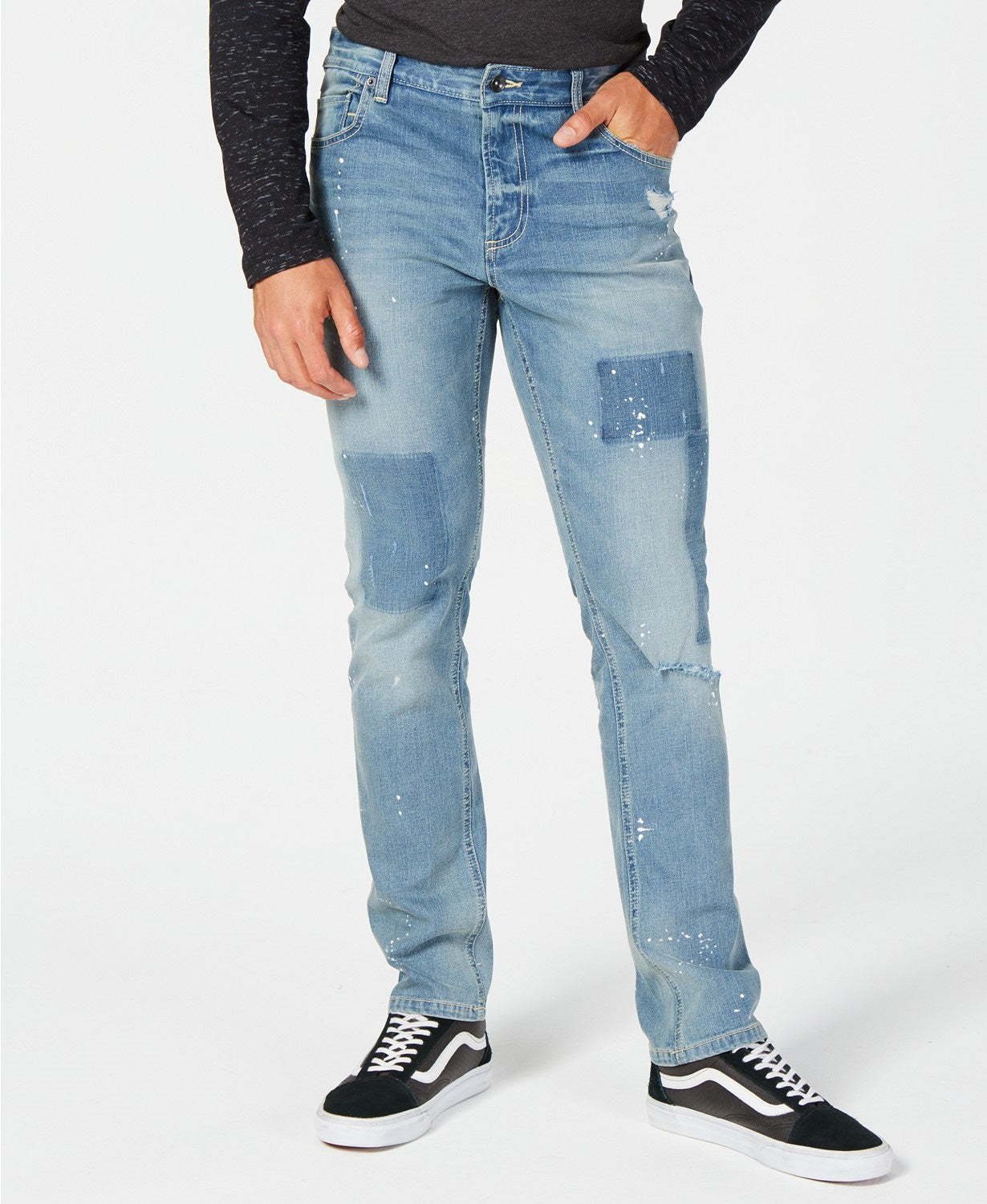 Calça jeans masculina American Rag Slim Fit Stretch Azul Tamanho 34X34