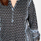 Top feminino plus size com estampa e decote aberto, preto, tamanho extra grande, da Style &amp; Co