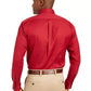 Camisa social masculina Club Room Classic/Regular Fit Stretch, lisa, resistente a rugas, vermelha, tamanho 34-35
