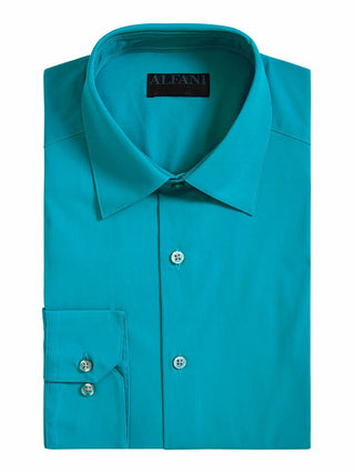 Camisa social masculina Alfani Slim-Fit Performance Stretch Easy-Care Solid Azul Tamanho 15-34-35