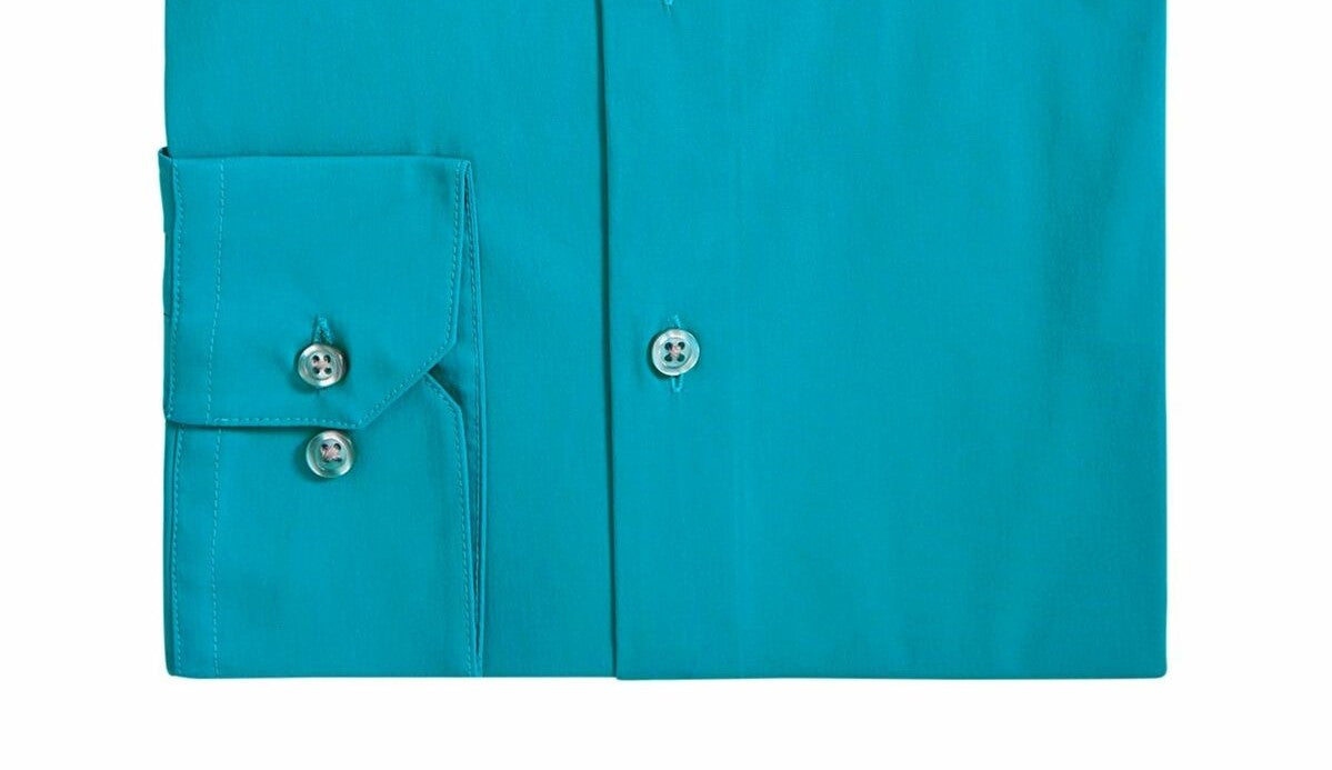 Camisa social masculina Alfani Slim-Fit Performance Stretch Easy-Care Solid Azul Tamanho 15-34-35