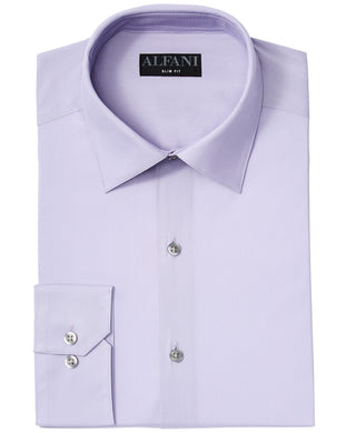 Camisa social masculina Alfani, lisa, elástica e fácil de cuidar, lilás, tamanho 14x32-33