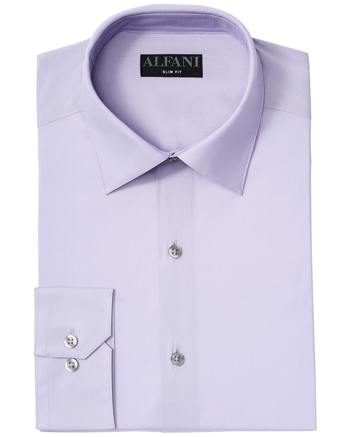 Camisa social masculina Alfani, lisa, elástica e fácil de cuidar, lilás, tamanho 15x32-33