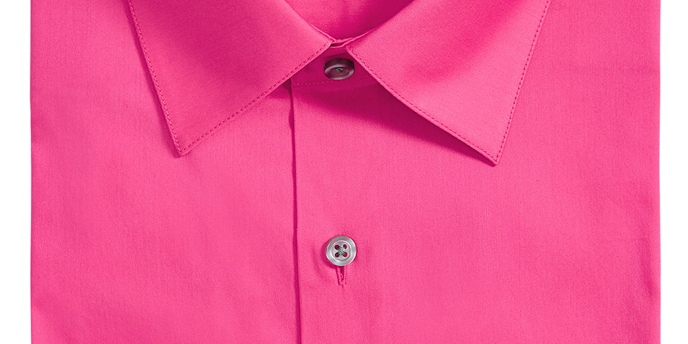 Alfani Masculino Stretch Easy-Care Liso Rosa Tamanho 15-34X35