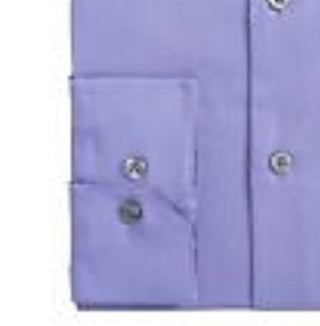 Camisa social masculina Alfani com botões e corte slim, manga comprida, roxa, tamanho 36-37