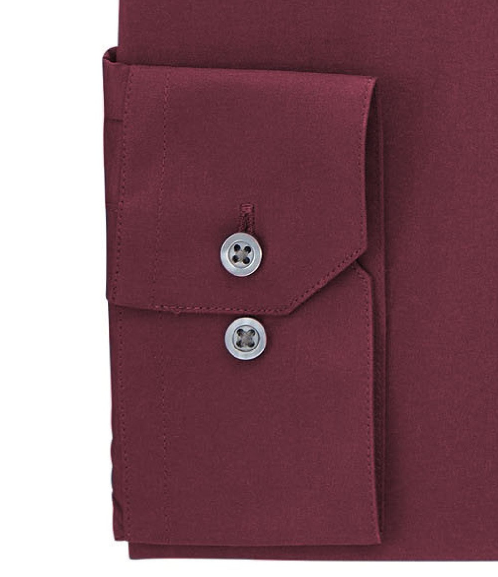 Camisa social masculina Alfani lisa, cor bordô, tamanho 14x32-33