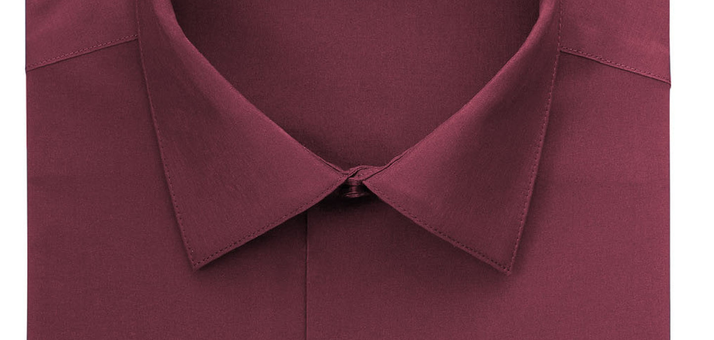 Camisa social masculina Alfani lisa, cor bordô, tamanho 14x32-33