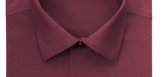 Camisa social masculina Alfani lisa, cor bordô, tamanho 14x32-33