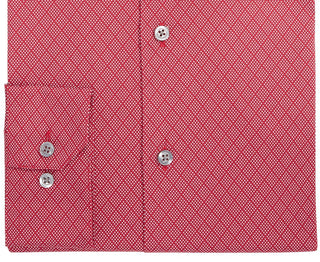 Camisas sociais Alfani Masculinas Slim-Fit Performance Stretch Easy-Care Vermelhas Tamanho 32-33