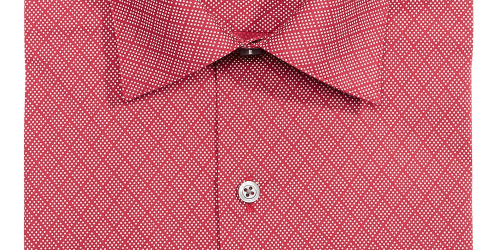 Camisas sociais masculinas Alfani, sortidas, slim-fit, elásticas e fáceis de cuidar, vermelhas, tamanho 34x35