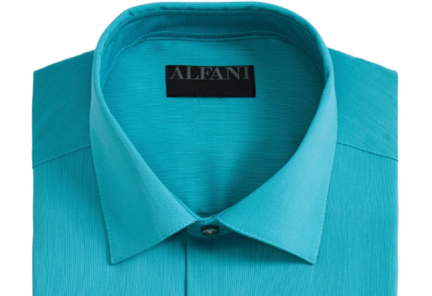 Camisa social masculina AlfaTech by Alfani Bedford Cord Regular Fit Turquesa 15x32-33