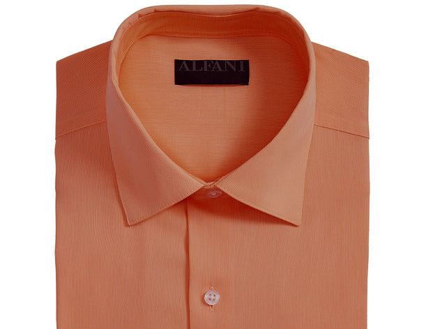 Camisa social masculina Alfani Bedford Cord Classic Fit Laranja Tamanho 34-35