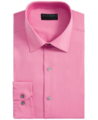 Camisa social masculina Bedford Cord Regular Fit Rosa AlfaTech by Alfani