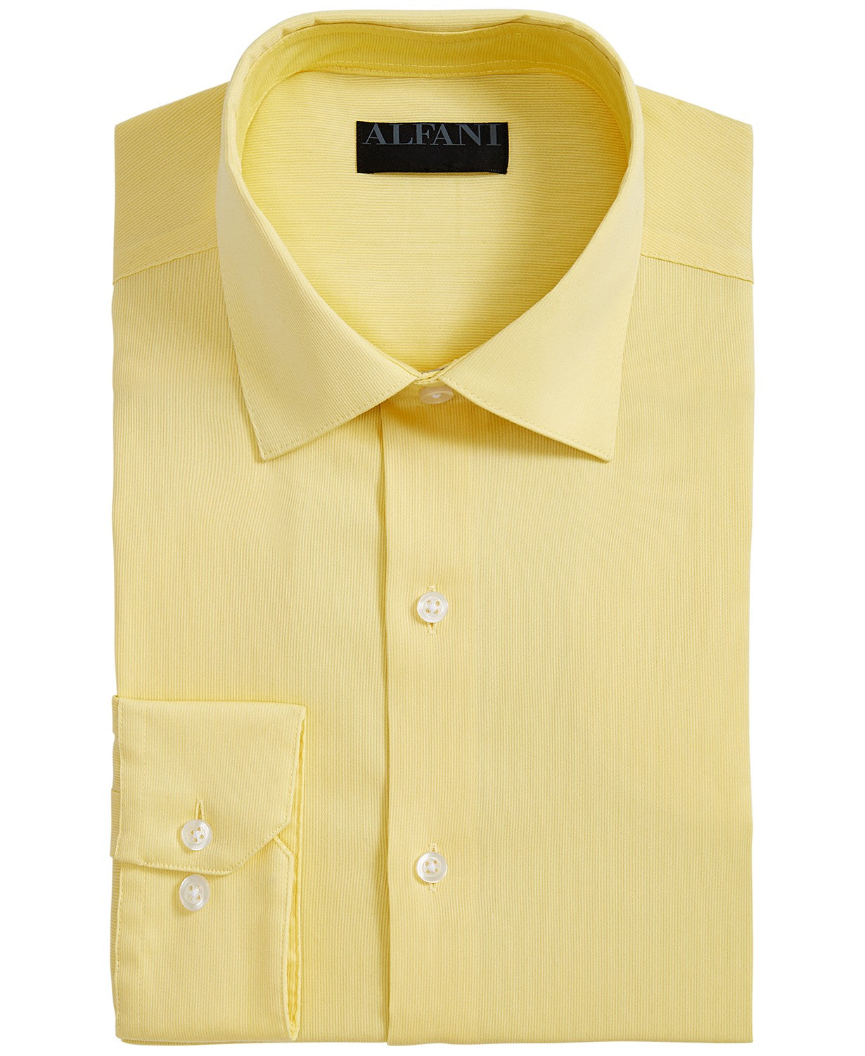 Camisa social masculina Alfani Bedford Cord Classic/Regular Fit, amarela, tamanho 32-33