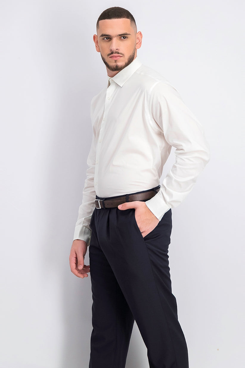 Camisa social masculina Alfani Big &amp; Tall lisa, branca, tamanho 37-38