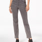 Jeans feminino estilo &amp; co com controle de barriga e perna reta, cinza, tamanho 12