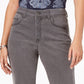 Jeans feminino estilo &amp; co com controle de barriga e perna reta, cinza, tamanho 12
