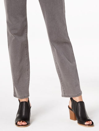 Calça jeans feminina Style &amp; Co Rail Tummy-Control com perna reta, cinza, tamanho 4