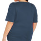 Karen Scott Top feminino plus size de algodão com decote em V, azul-marinho, tamanho 0X