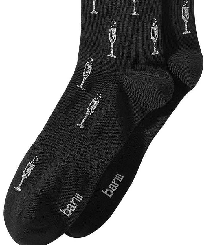 Meias estampadas masculinas Bar III pretas tamanho regular