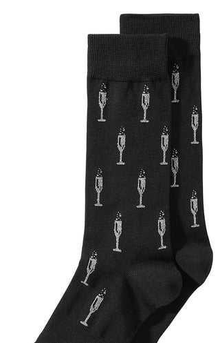 Meias estampadas masculinas Bar III pretas tamanho regular