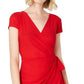 Vestido envelope falso feminino INC International Concepts, tamanho grande, vermelho, manga curta