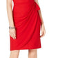 Vestido envelope falso feminino INC International Concepts, tamanho grande, vermelho, manga curta