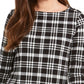 Camiseta feminina xadrez de algodão Charter Club, preta, tamanho pequeno