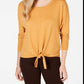 Suéter feminino com amarração frontal estilo &amp; co, dourado, tamanho XX-G