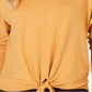 Suéter feminino com amarração frontal estilo &amp; co, dourado, tamanho XX-G