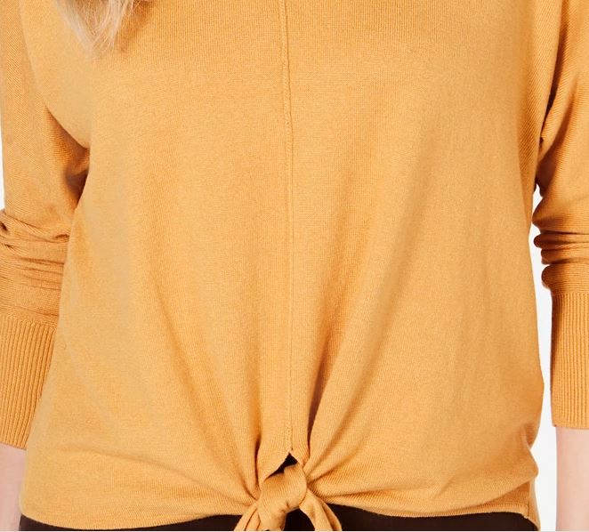 Suéter feminino com amarração frontal estilo &amp; co, dourado, tamanho XX-G