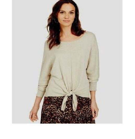 Suéter feminino pequeno com amarração frontal estilo &amp; co, tamanho grande