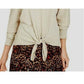 Suéter feminino pequeno com amarração frontal estilo &amp; co, tamanho grande
