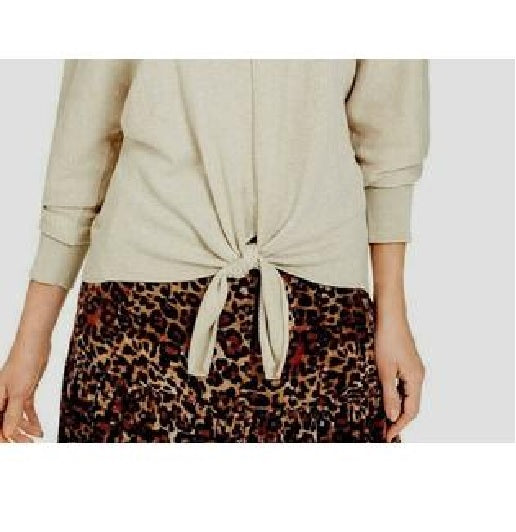 Suéter feminino pequeno com amarração frontal Style &amp; Co, cinza, tamanho pequeno médio