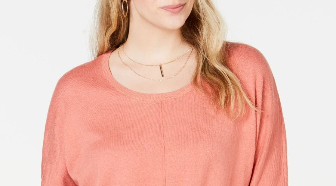 Suéter feminino com amarração frontal em cobre rosa tamanho pequeno grande da Style &amp; Co